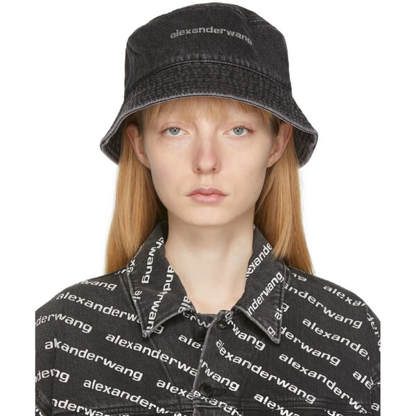 Alexander Wang Rhinestone-Embellished Denim Bucket Hat – evaChic