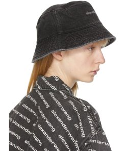 Alexander Wang Rhinestone-Embellished Denim Bucket Hat