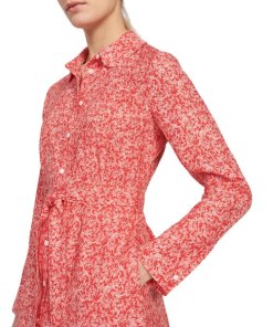 comptoir des cotonniers silk dress Comptoir des Cotonniers Silk Lotus Fan Dress Sz 42 (US L or M) Pink White  Ivory