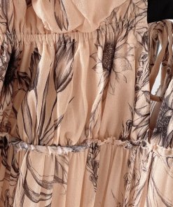 Reiss Peach Floral Printed Maxi Dress
