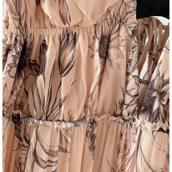 Reiss Peach Floral Printed Maxi Dress Reiss Peach Floral Printed Maxi Dress