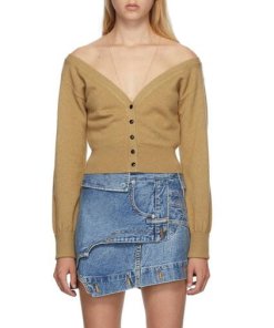 Alexander-Wang-Cropped-Tulle-Trimmed-Wool-Blend-Cardigan