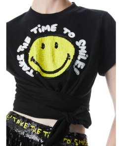 Alice + Olivia x Smiley Jasper Embellished Tee