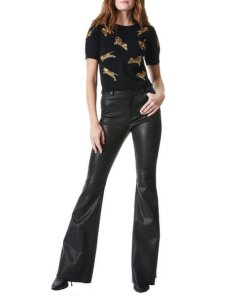 Alice + Olivia Ciara Bengal Cat Cropped Sweater