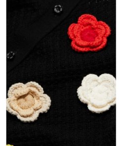 Alice + Olivia Selma Floral Crochet Pointelle Cardigan
