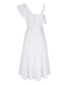 Veronica Beard Beilla One-Shoulder Ruffled Midi Dress