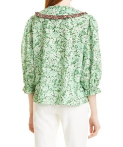 Rixo London Nika Statement Collar Blouse