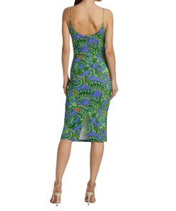 Alice + Olivia Delora Paisley Slip Midi Dress