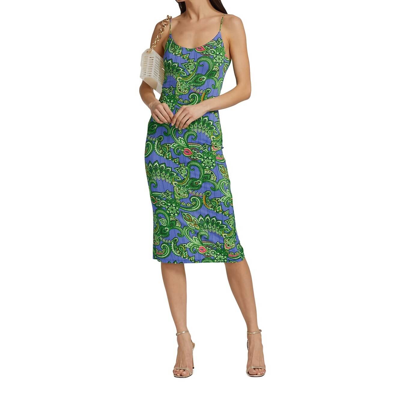 Alice + Olivia Delora Paisley Slip Midi Dress  evaChic
