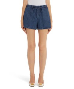 Valentino VLogo Drawstring Denim Shorts