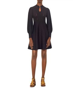 Sandro Louise Fit & Flare Fine-Knit Dress