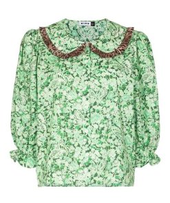 Rixo London Nika Statement Collar Blouse