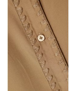 Totême Long Embroidered Silk Shirt