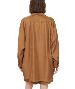 Totême Long Embroidered Silk Shirt