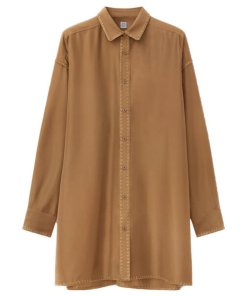 Totême Long Embroidered Silk Shirt