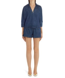 Valentino VLogo Drawstring Denim Shorts