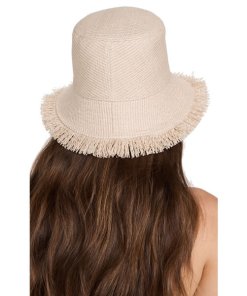 Cult Gaia Kumi Fringed Raffia Bucket Hat