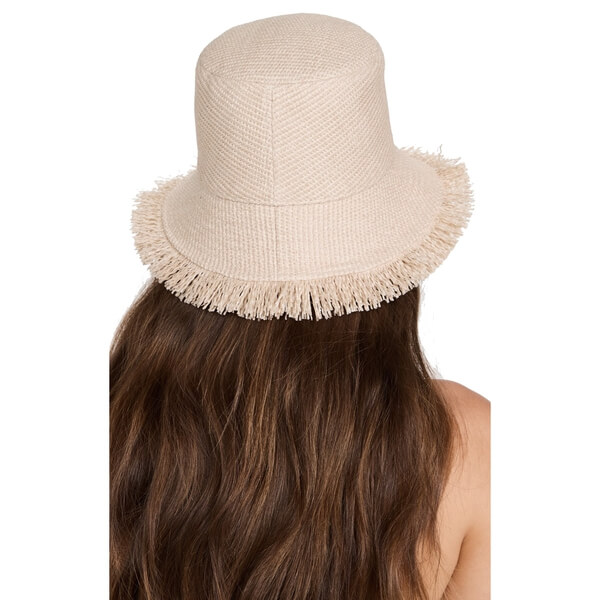 Cult Gaia Kumi Fringed Raffia Bucket Hat