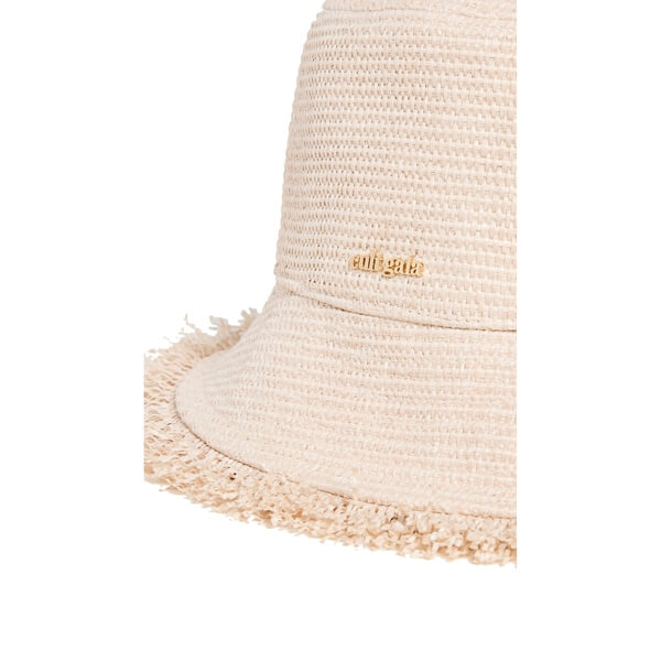 Cult Gaia Kumi Fringed Raffia Bucket Hat