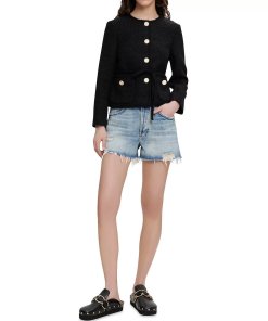Maje Violette Tweed Patch-Pocket Jacket