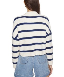 Maje Marin Breton Stripe Buttoned Sweater