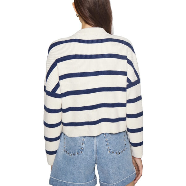 Maje Marin Breton Stripe Buttoned Sweater