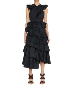 Ulla Johnson Aurore Tiered Ruffle Crisscross Dress