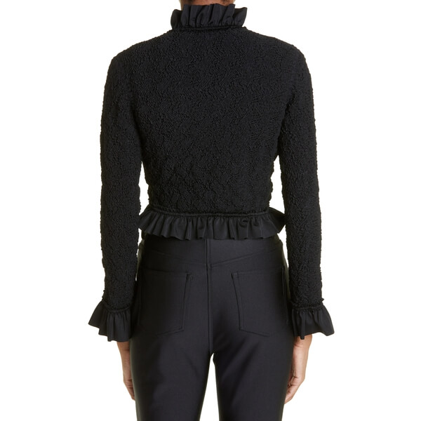 Alexander Wang Cropped Ruffled Smocked Jersey Jacket – evaChic