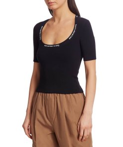 Alexanderwang.T Logo-Trim Bodycon T-Shirt