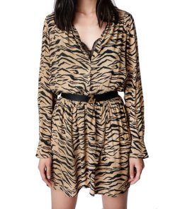 Zadig & Voltaire Rinka Tiger Viscose Mini Dress