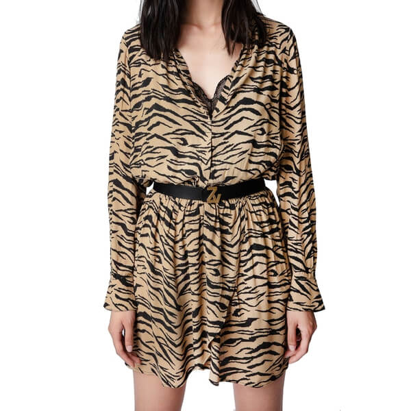 Zadig & Voltaire Rinka Tiger Viscose Mini Dress  evaChic