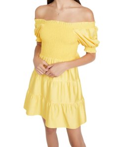 Alice + Olivia Elizabeth Off-the-Shoulder Bow-Back Mini Dress