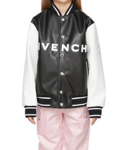 Givenchy Kids Logo-Embroidered Faux-Leather Bomber Jacket