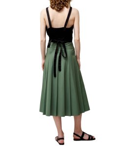 Margaret Howell Fade Out Pleat Cotton-Blend Skirt