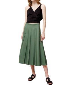 Margaret Howell Fade Out Pleat Cotton-Blend Skirt