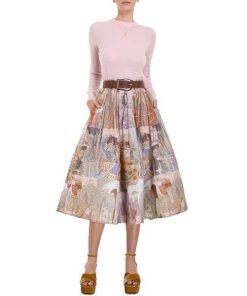 Zimmermann Kaleidoscope Zodiac Girls Tile Midi Skirt
