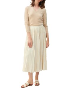 Eric Bompard Long Pleated Silk Knit Midi Skirt