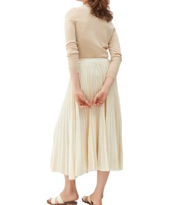 Eric Bompard Long Pleated Silk Knit Midi Skirt