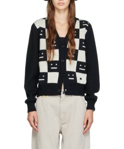 Acne Studios Katlaro Checker Face Jacquard Cardigan