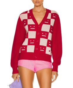 Acne Studios Katlaro Checker Face Jacquard Cardigan