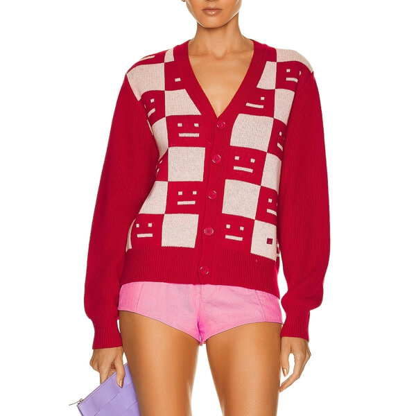Acne Studios Katlaro Checker Face Jacquard Cardigan – evaChic