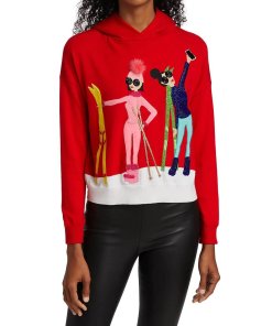 Alice + Olivia Oscar Embellished Seasonal Hoodie