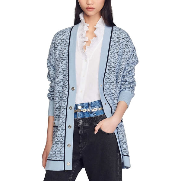 Sandro Preston Oversized Patterned Cardigan – evaChic