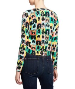 Alice + Olivia Ruthy Stace Face Photo Booth Cardigan