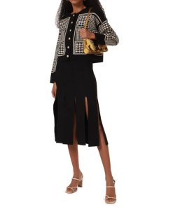 Sandro Jules Houndstooth Cropped Cardigan