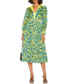 Alice + Olivia Anaya Collared Tiered Dress