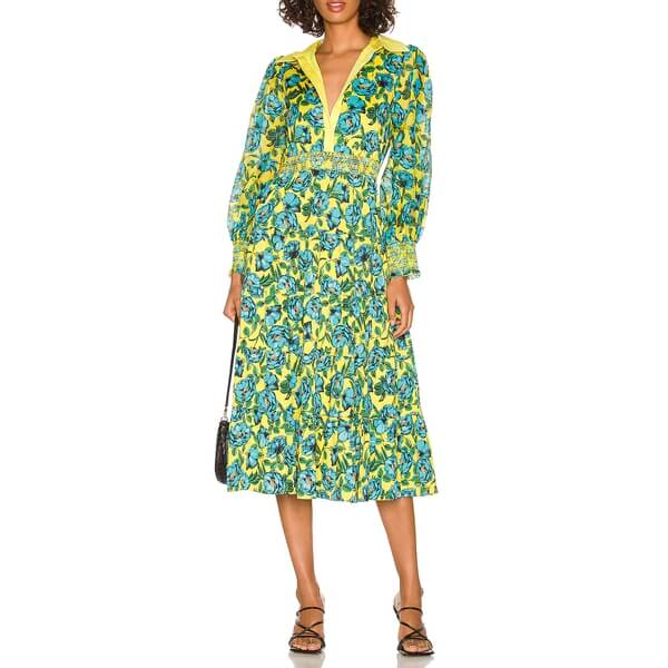 Alice + Olivia Anaya Collared Tiered Dress