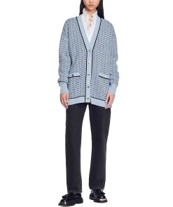 Sandro Preston Oversized Patterned Cardigan