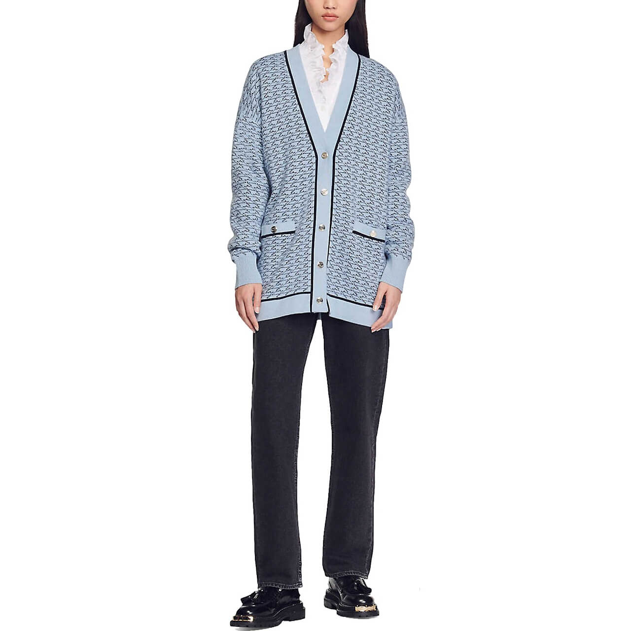 Sandro Preston Oversized Patterned Cardigan – evaChic