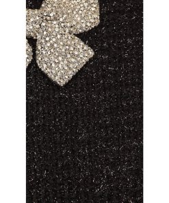 Alice + Olivia Akira Embellished Bow Textured Cardigan